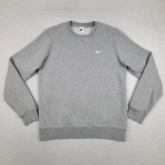 Nike Other - Nike Sweater Mens Medium Gray Crewneck Pullover Swoosh Fleece 839667-063